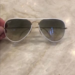 White aviator ray bans